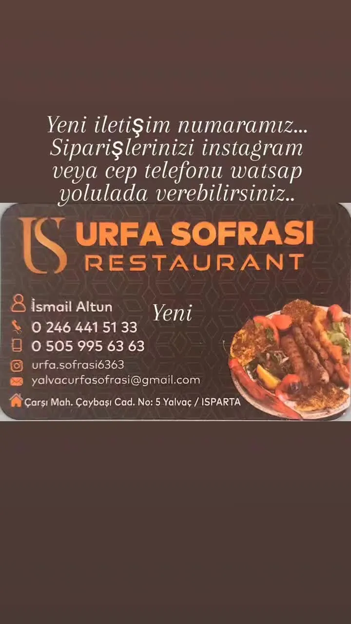 URFA SOFRASI YALVA&Ccedil; ( İSMAİL ALTUN) - Yalva&ccedil; Isparta