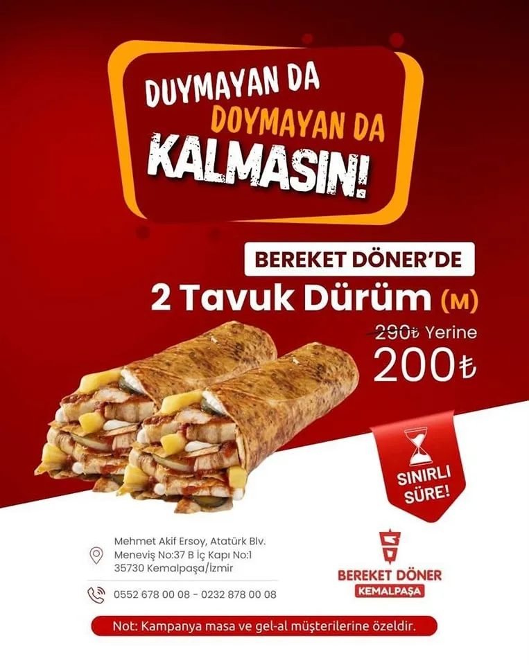 BEREKET D&Ouml;NER KEMALPAŞA - Kemalpaşa İzmir